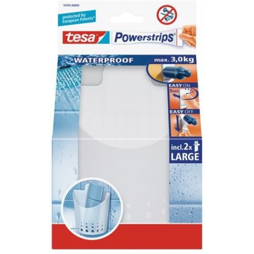 TESA Powerstrips Waterproof voděodolný, malý košík, bílý plast, 59705-00000-01