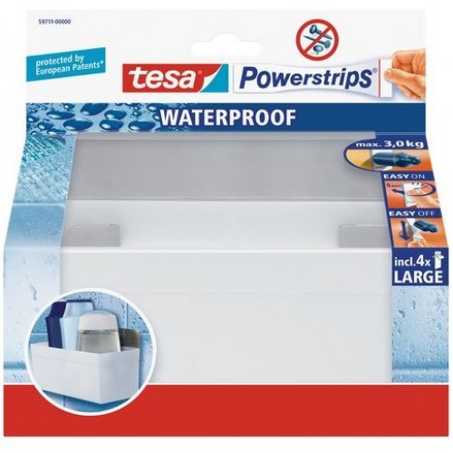 TESA Powerstrips Waterproof háček voděodolný, košík, nerez ocel a plast, nosnost 3kg 59711-00000-01