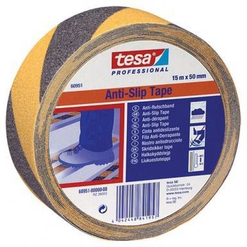 TESA Protiskluzová samolepicí páska, výstražná, černo-žlutá, 15m x 50mm 60951-00000-01