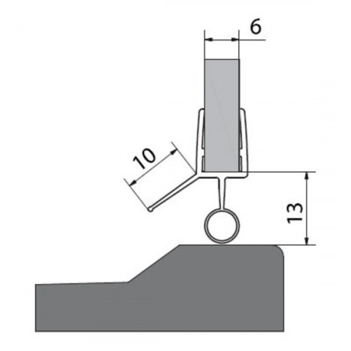 VITRA LINE těsnění na dveře (okapnička) sklo 6mm délka 1000mm