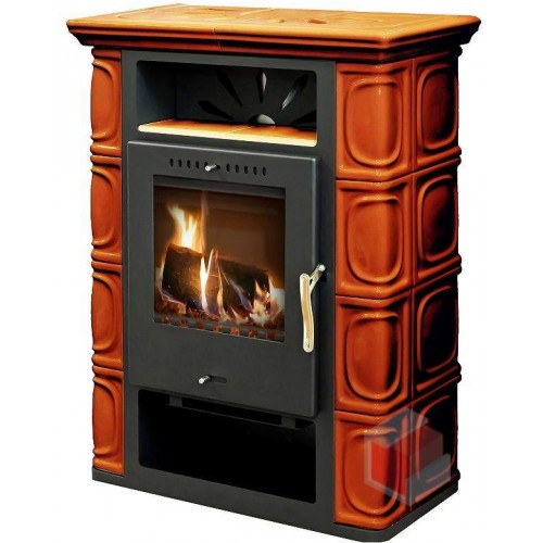 THORMA BORGHOLM TOP Krbová kamna černá/kaštanová keramika