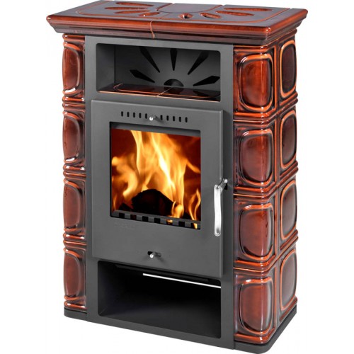 THORMA BORGHOLM TOP Krbová kamna černá/tmavohnědá keramika