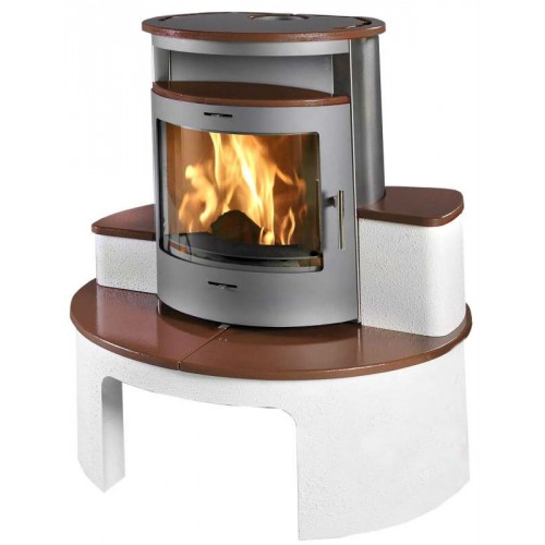 THORMA CORTINA Krbová kamna šedá/keramika tmavohnědá