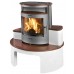 THORMA CORTINA Krbová kamna šedá/keramika tmavohnědá