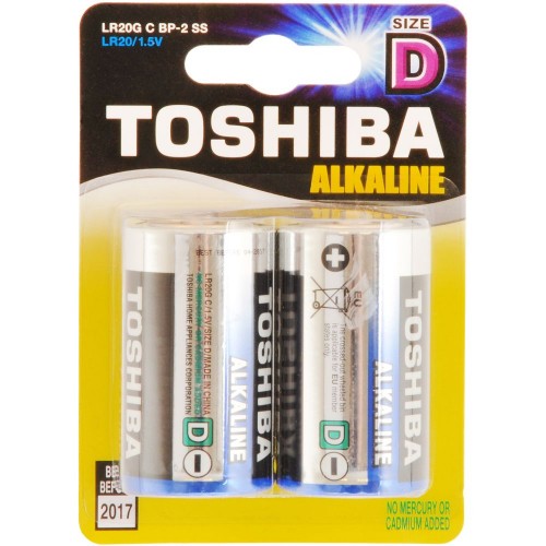 TOSHIBA Alkalické tužkové baterie LR20 2BP D 35040110