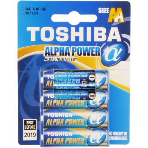 TOSHIBA Alkalická baterie LR6 4BP AA Alpha 35040095