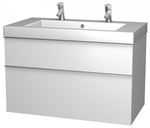 INTEDOOR TRIUMPH spodní koupelnová skříňka závěsná s umyvadlem "B" z umělého mramoru, dub TR100D/03