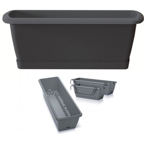 Prosperplast RESPANA EASYCARE W Truhlík 59,3x19x14cm, s držákem, antracit ISE600SW