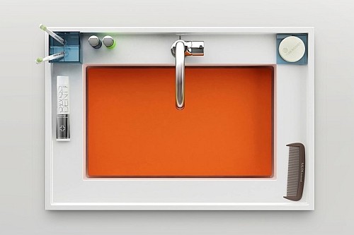 RAVAK BathGallery Deska do umyvadla, oranžová X000000657