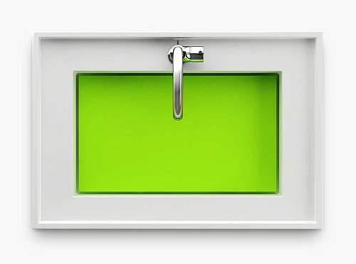 RAVAK BathGallery Deska do umyvadla, zelená X000000658