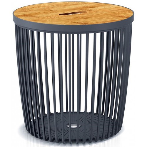 Prosperplast CLUBO Univerzální koš / stolek s bambusovým víkem 33,5cm, antracit ICLU25T Prosperplast CLUBO Univerzální koš / stolek s bambusovým víkem 33,5cm, antracit ICLU25T