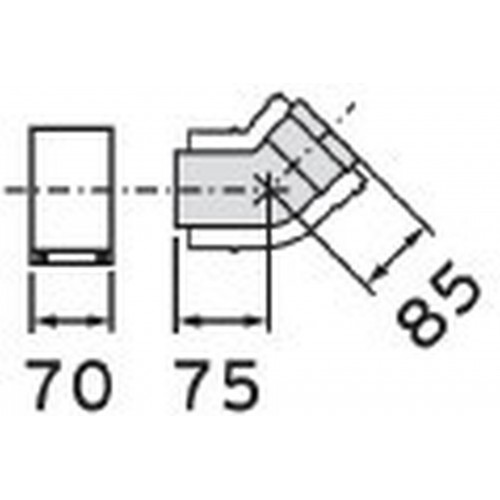 VAILLANT Koleno 2x45 80/125 303211