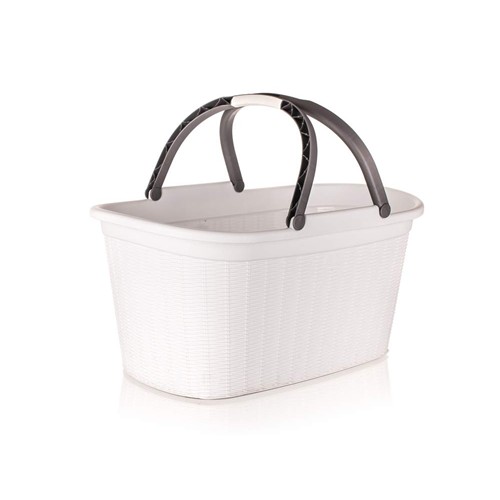 VETRO-PLUS RATTAN Koš na prádlo s uchy 58x38x29,5cm 35 l, bílý 55PRO176W