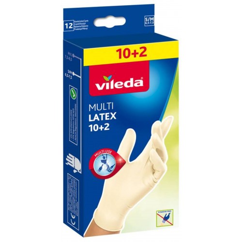 VILEDA Rukavice Multi Latex 10+2ks S/M 145964
