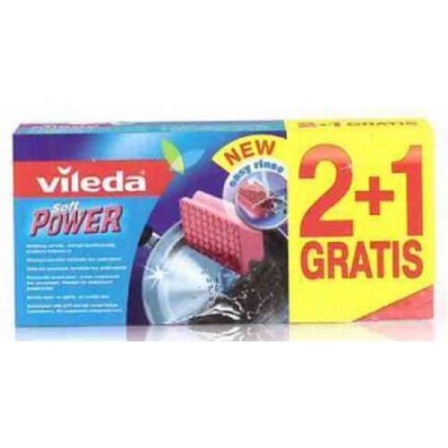 VILEDA Soft Power houbička 2+1 ks 142934 VILEDA Soft Power houbička 2+1 ks 142934