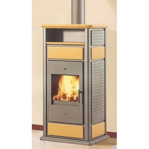 EDILKAMIN WARM krbová kamna na dřevo verze s ohřevem jídel, ambra 293900