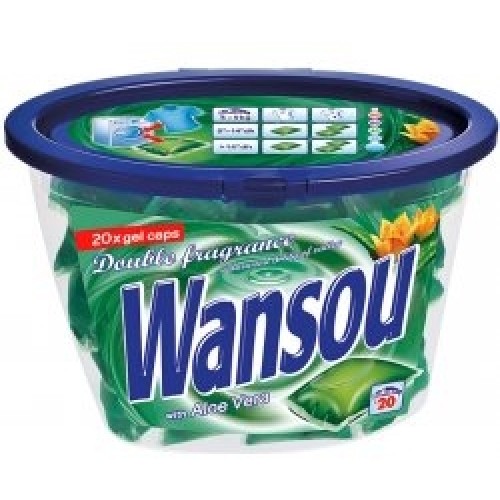 Wansou Double Fragrance Aloe Vera gelové kapsle s výtažky Aloe Vera 20 ks
