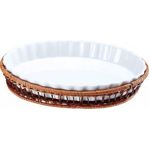 WELLBERG Porcelánová mísa v košíku ovál velký 33 x 24 cm WB-10307