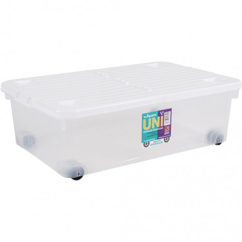 WHAM 15352 box se sklopným víkem a kolečky 32l bílá 42000577