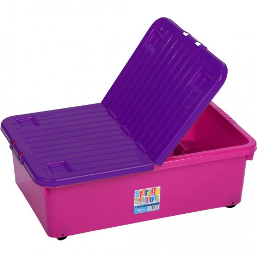 WHAM 15350 box se sklopným víkem a kolečky 32l růžová 42000578