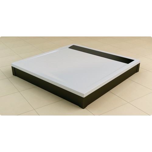 RONAL WIQ ILA sprchová vanička čtvercová 80x80x3,0cm, mramor, chrom/černá WIQ08050154