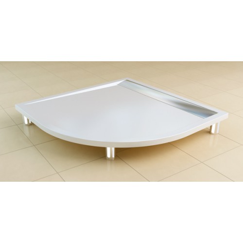RONAL WIR ILA sprchová vanička čtvrtkruhová 80x80x3,0cm, rad 55, chrom/bílá WIR550805004
