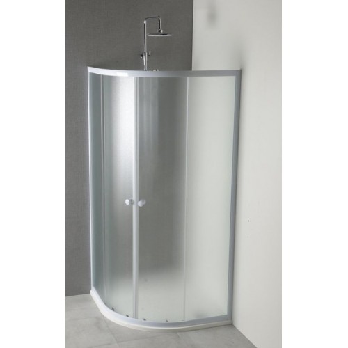 AQUALINE ARLEN čtvrtkruhová sprchová zástěna 90x90 cm, bílá/matné sklo YR900