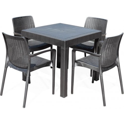 G21 KAILA QUATTRO Zahradní nábytek imitace ratanu, černý 60023124 G21 KAILA QUATTRO Zahradní nábytek imitace ratanu, černý 60023124