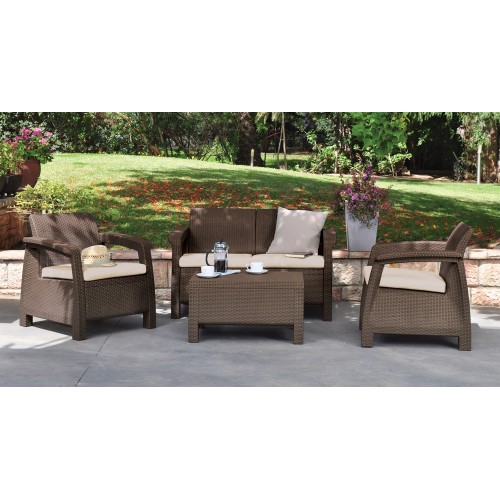 Zahradní set CORFU brown + beige Zahradní set CORFU brown + beige