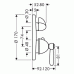 Hansgrohe AXOR CARLTON Termostat pod omítku s uzavír. ventilem a páčkou, chrom 17700000