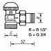 HERZ TS-90-V-Termostatický ventil rohový 1/2", M 28 x 1,5 červená krytka 1773867