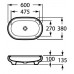 Roca Art umyvadlová mísa 60 x 38 cm, bez přepadu 7327221000