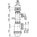 ALCAPLAST Sifon dřezový s nerezovou mřížkou průměr 70mm a přípojkou A441P