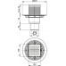 ALCAPLAST Podlahová vpust 105 × 105/50/75 přímá, mřížka mosaz-chrom APV203
