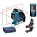 BOSCH GLL 3-80 P křížový laser v setu 0.601.063.30A + teleskopický stativ 3,5 + L-BOXX