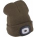 EXTOL LIGHT čepice s čelovkou 4x45lm, USB nabíjení, fluorescentní oranžová/khaki zelená, oboustranná 43460