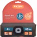 EXTOL LIGHT čepice s čelovkou 4x45lm, USB nabíjení, fluorescentní oranžová/khaki zelená, oboustranná 43460