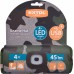 EXTOL LIGHT čepice s čelovkou 4x45lm, USB nabíjení, maskovací, univerzální velikost 43464