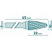 EXTOL INDUSTRIAL fréza karbidová, kulatý oblouk, pr.10x20mm/stopka 6mm,sek střední (double-cut) 8703754