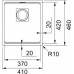 Franke Kubus KNG 110-37, 410x460 mm, fragranitový dřez, Matná černá 125.0670.899