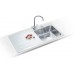 Franke Epos Glass EOV 611/7, 1000x510 mm, nerez+bílé sklo, dřez + sifon 101.0250.484