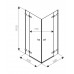 KOLO Next čtvercový sprchový kout 80 x 80 cm, křídlové dveře otvírané vně HKDF80222003