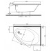 KOLO Elipso asymetrická vana 140 x 100 cm, pravá XWA0640000
