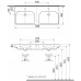 KOLO Traffic dvojumyvadlo 120 cm, pravoúhlé, s 2 otvory pro baterii, s přepadem L91521000