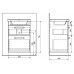 AQUALINE POLY umyvadlová skříňka 51,8x74,6x44 cm, 2 zásuvky, bílá PL055