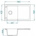 ALVEUS Formic 30 kuchyňský dřez granitový, 760 x 500 mm, pearl 01 4403001
