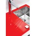 ALVEUS Karat 10 kuchyňský dřez nerez/sklo, 860 x 500 mm, červená Karat10/ROT