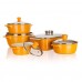 BANQUET Hrnec s poklicí 20x8,5 cm a silikonovým knobem Gourmet Ceramia ORANGE 40SB20ACCO