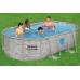 BESTWAY Power Steel Stacked Stone Swim Vista Bazénový set 427 x 250 x 100 cm, kartušová filtrace 56714