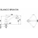 BLANCO set MAGNAT přírodní nerez 860 x 435 mm 511916 + BRAVON baterie chrom 518818